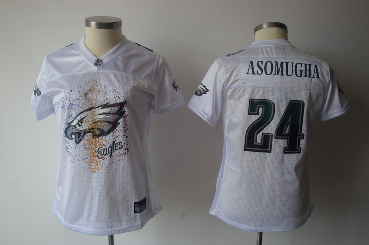 Eagles #24 Nnamdi Asomugha White 2011 Women's Fem Fan Stitched NFL Jersey - Click Image to Close